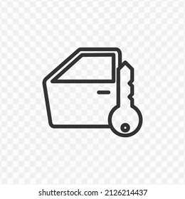 Vektorgrafik von Autotürschloss-Symbol auf dunkler und transparentem Hintergrund (png).