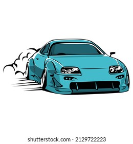 Vector illustration of a car drifting
