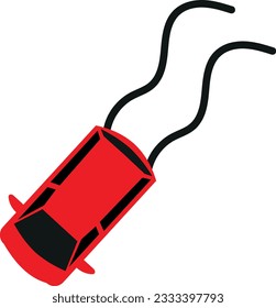 Vector illustration of car drifting without brakes. Car crash.