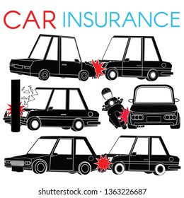 vector illustration of a car driver slams on the brakes