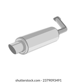 Vector illustration of car exhaust pipe isolated on white background