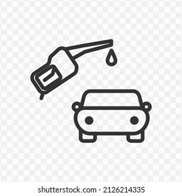 Vector illustration of car fuel icon in dark color and transparent background(png).