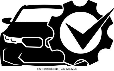 vector illustration of a car and gears on a transparent background	