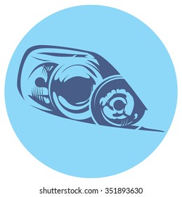 Vector illustration of a car headlight