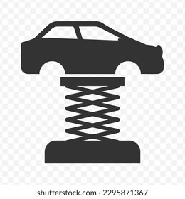 Vector illustration of car hydraulics icon in dark color and transparent background(png).