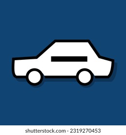 vector illustration of a car icon with a dark blue background