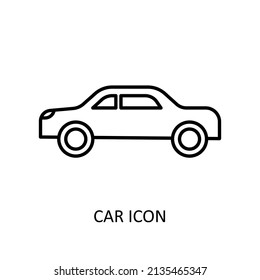 Vector illustration with car icon. Outline drawing
