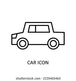 Vector illustration with car icon. Outline drawing