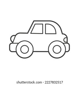Vector Illustration of an car. Icon style with black outline. Logo design. Coloring book for children