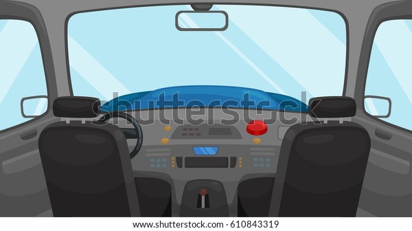 Vector Illustration Car Interior View Inside Stock Vector Royalty Free