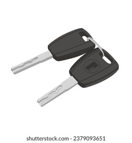 Vector illustration of car key isolated on white background