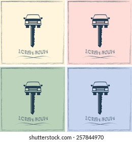  Vector illustration of car keys