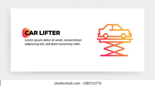 VECTOR ILLUSTRATION OF CAR LIFTER ICON CONCEPT