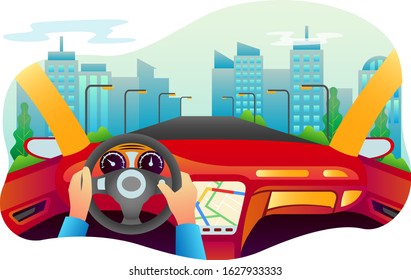 Vector illustration of a car with many sophisticated interior. Perfect graphic resources for landing page and website