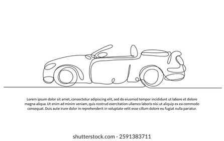 Vector illustration of a car. Modern flat in continuous line style.