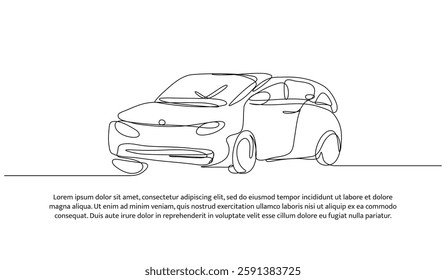 Vector illustration of a car. Modern flat in continuous line style.