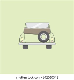 Vector illustration of car on green background