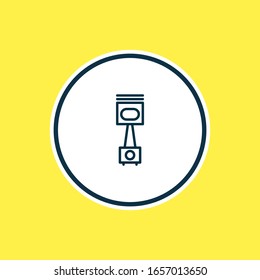 Vector illustration of car piston icon line. Beautiful vehicle element also can be used as mechanic icon element.