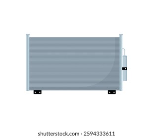  Vector illustration of a car radiator system isolated on white background.