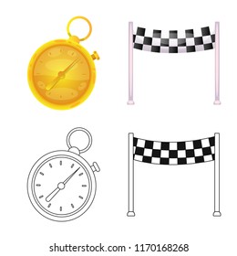 Vector illustration of car and rally icon. Set of car and race stock symbol for web.