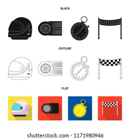 Vector illustration of car and rally icon. Collection of car and race stock symbol for web.