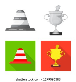 Vector illustration of car and rally icon. Collection of car and race stock vector illustration.