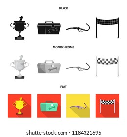Vector illustration of car and rally icon. Collection of car and race stock symbol for web.