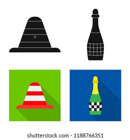 Vector illustration of car and rally icon. Collection of car and race stock vector illustration.