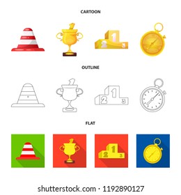 Vector illustration of car and rally icon. Set of car and race stock symbol for web.