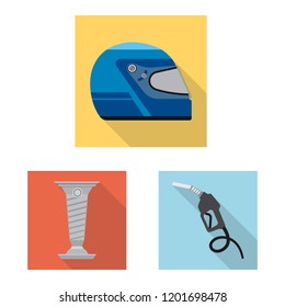 Vector illustration of car and rally icon. Collection of car and race stock vector illustration.