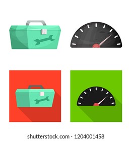 Vector illustration of car and rally icon. Collection of car and race stock vector illustration.
