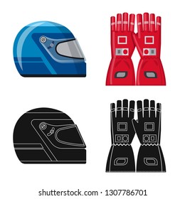 Vector illustration of car and rally icon. Collection of car and race stock vector illustration.