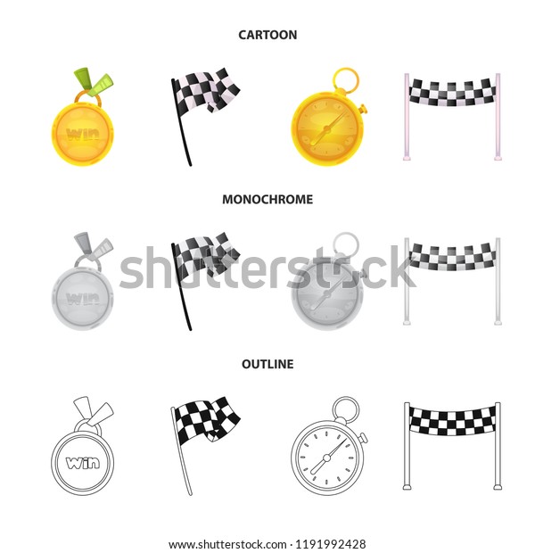 Vector illustration of car and\
rally icon. Collection of car and race stock symbol for\
web.
