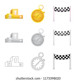 Vector illustration of car and rally logo. Collection of car and race vector icon for stock.