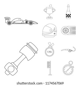 Vector illustration of car and rally logo. Collection of car and race vector icon for stock.