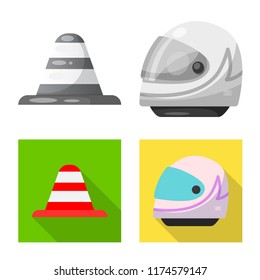 Vector illustration of car and rally logo. Collection of car and race stock vector illustration.