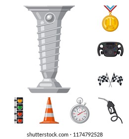 Vector illustration of car and rally logo. Collection of car and race stock vector illustration.