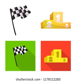 Vector illustration of car and rally logo. Set of car and race vector icon for stock.