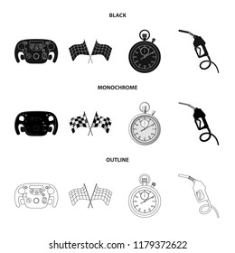 Vector illustration of car and rally logo. Set of car and race vector icon for stock.