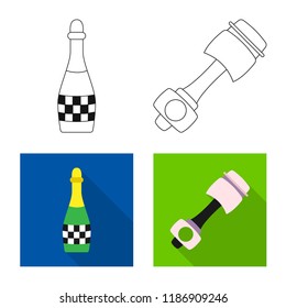 Vector illustration of car and rally logo. Set of car and race stock symbol for web.