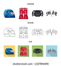 Vector illustration of car and rally logo. Set of car and race vector icon for stock.