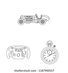 Vector illustration of car and rally logo. Collection of car and race stock vector illustration.