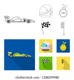 Vector illustration of car and rally logo. Collection of car and race stock symbol for web.