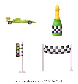 Vector illustration of car and rally logo. Collection of car and race stock vector illustration.