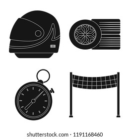 Vector illustration of car and rally logo. Set of car and race stock vector illustration.