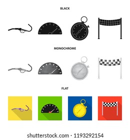 Vector illustration of car and rally logo. Set of car and race stock symbol for web.