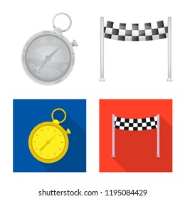 Vector illustration of car and rally logo. Set of car and race vector icon for stock.