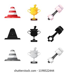 Vector illustration of car and rally logo. Collection of car and race stock vector illustration.