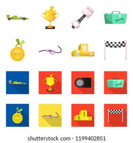 Vector illustration of car and rally logo. Collection of car and race stock symbol for web.