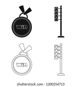 Vector illustration of car and rally logo. Set of car and race stock vector illustration.